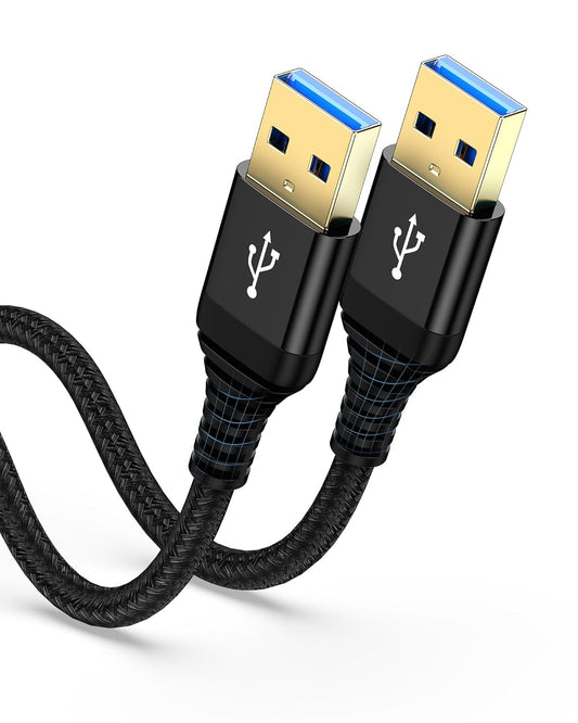 USB to USB Cable 6ft, Male to Male USB A To USB A Cable for WD Hard Drives, PC, Mac, Laptop, PS4, Xbox - USB 3.0 Type A Impresora Long Usba to Usba Cord,...